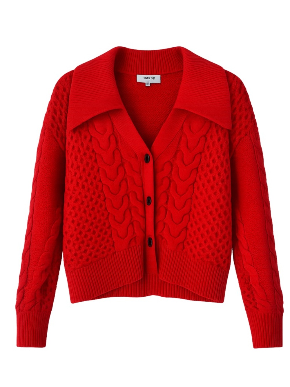 Suncoo Paris Orange Chunky Knit Grandfather Cardigan